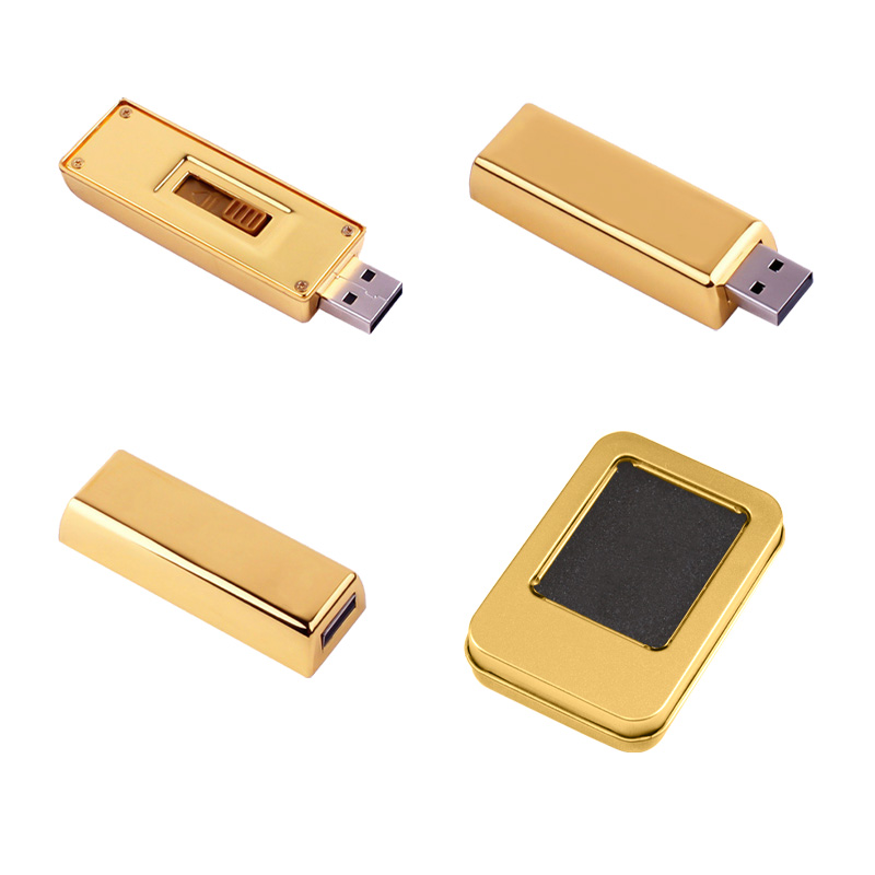 32 GB Altın Gold Kutulu Altın Külçesi Kutulu Usb