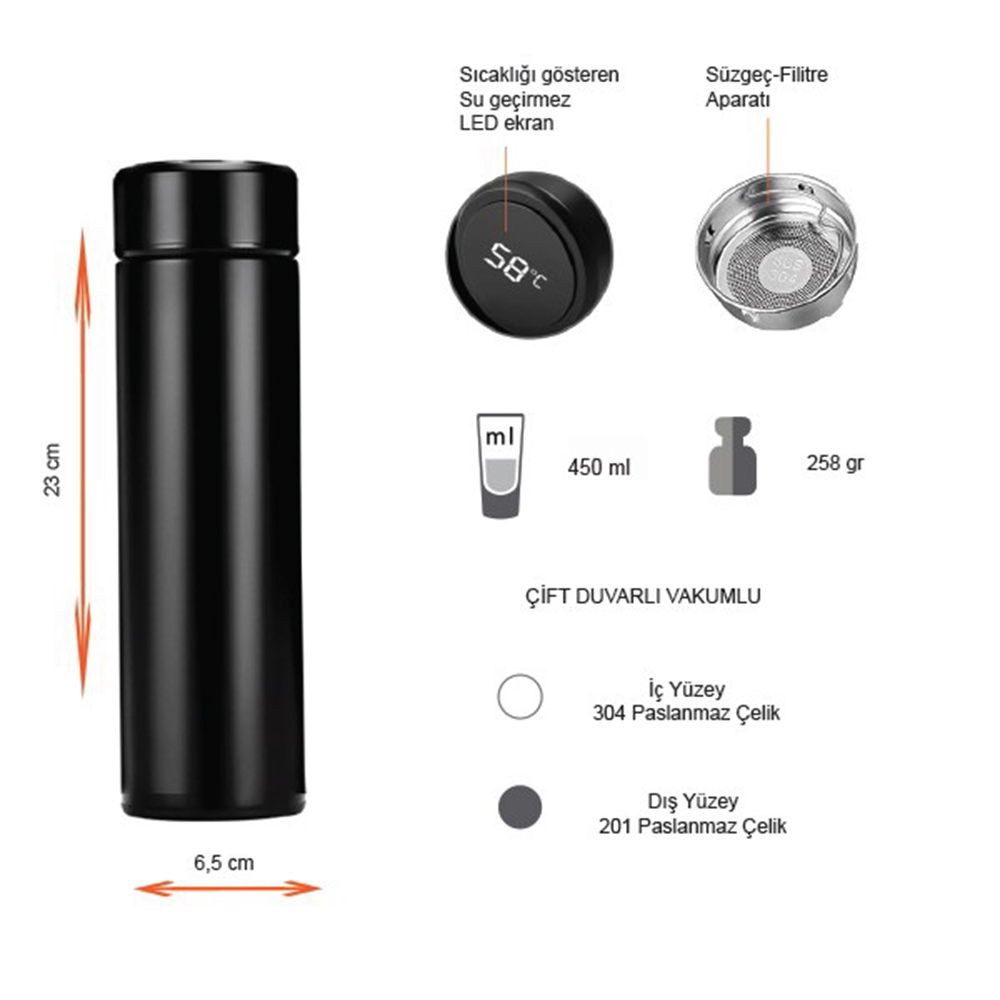 Dereceli Termos 450 ml
