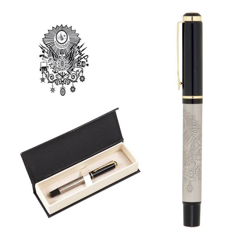  Kabartma Figürlü Metal Roller Kalem Seti