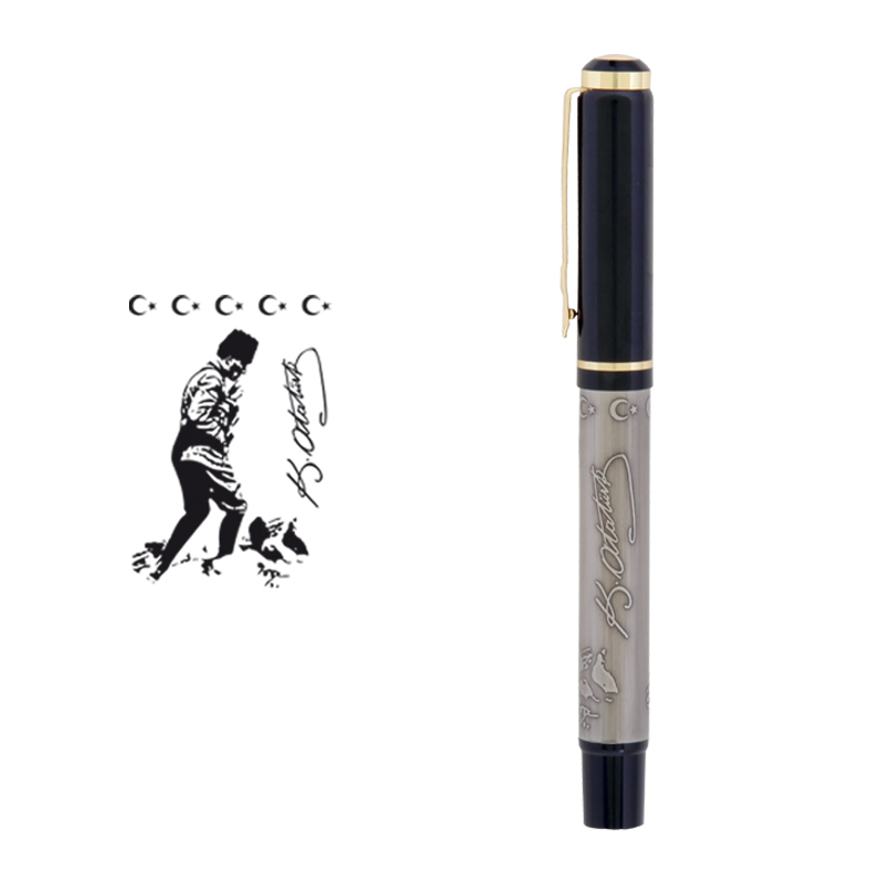  Kabartma Figürlü Metal Roller Kalem